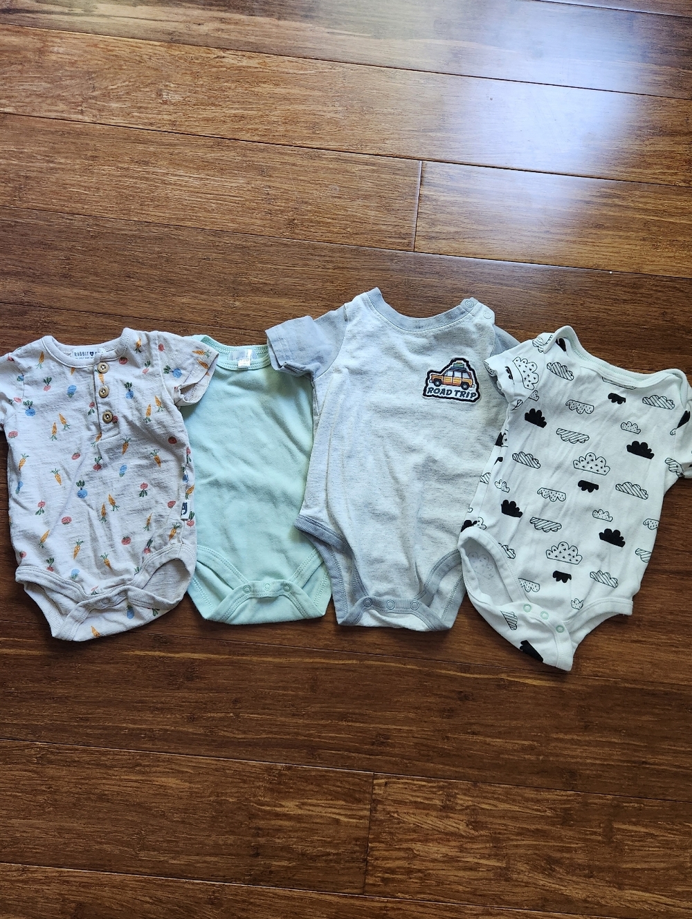 Set Of 4 Baby Short Sleeve Bodysuits In Various Brands, 3-6 Months